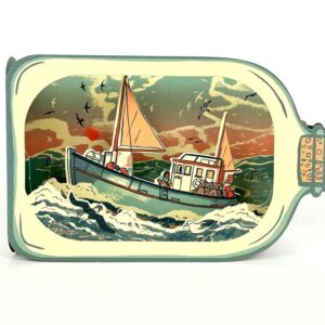 Fishing Boat in a Bottle Die-Cut Card