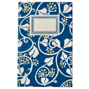 Hardback Notebook Ivy Deep Marine Blue and Acid Yellow