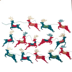 No 16 Bright Reindeer Sewn Garland